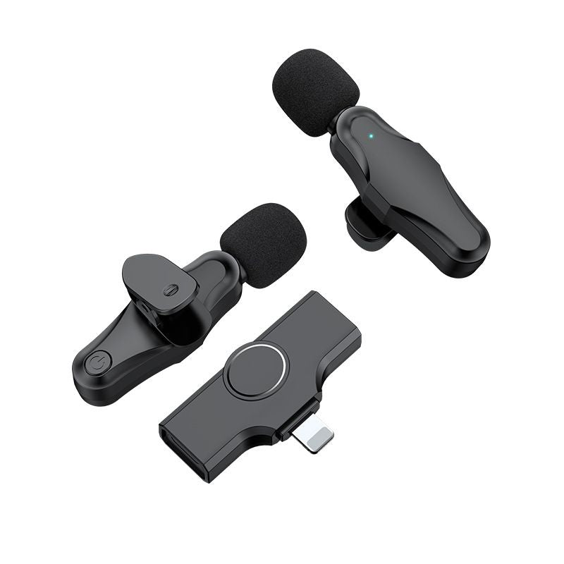 Cross border new 2.4G wireless lavalier microphone Tiktok live broadcast microphone outdoor interview recording professional wireless microphone - Renee Lane Company