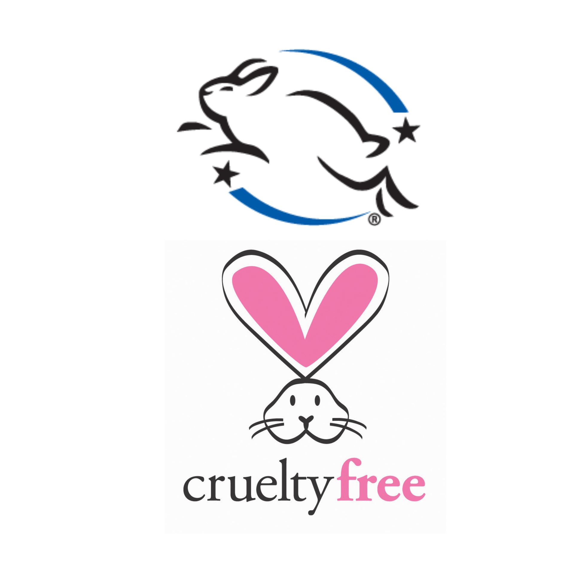 Cruelty-free logo with heart and bunny graphic