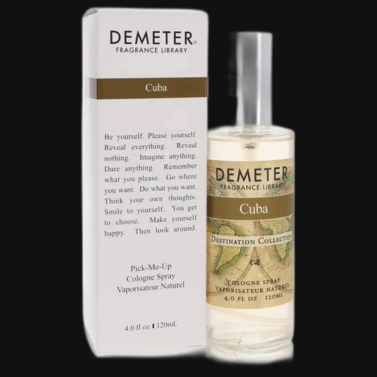 Cuba by Demeter perfume bottle with spray, shown with box packaging