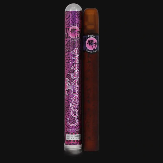 Fragluxe women’s perfume bottles, purple 'Cuba' spray and brown matching bottle