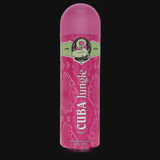 Women’s pink deodorant spray with snake graphic label