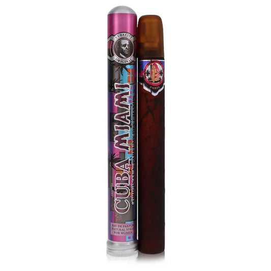 Women’s Fragluxe perfume spray bottles, pink canister and dark amber glass bottle.