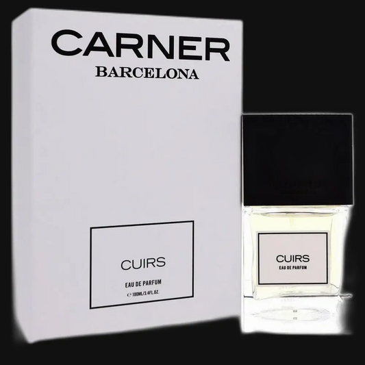 Women's eau de parfum bottle with CUIRS label, shown with box.