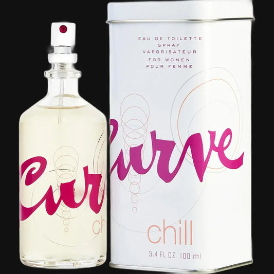 Eau de toilette perfume spray bottle with pink cap and matching white box, 100 ml