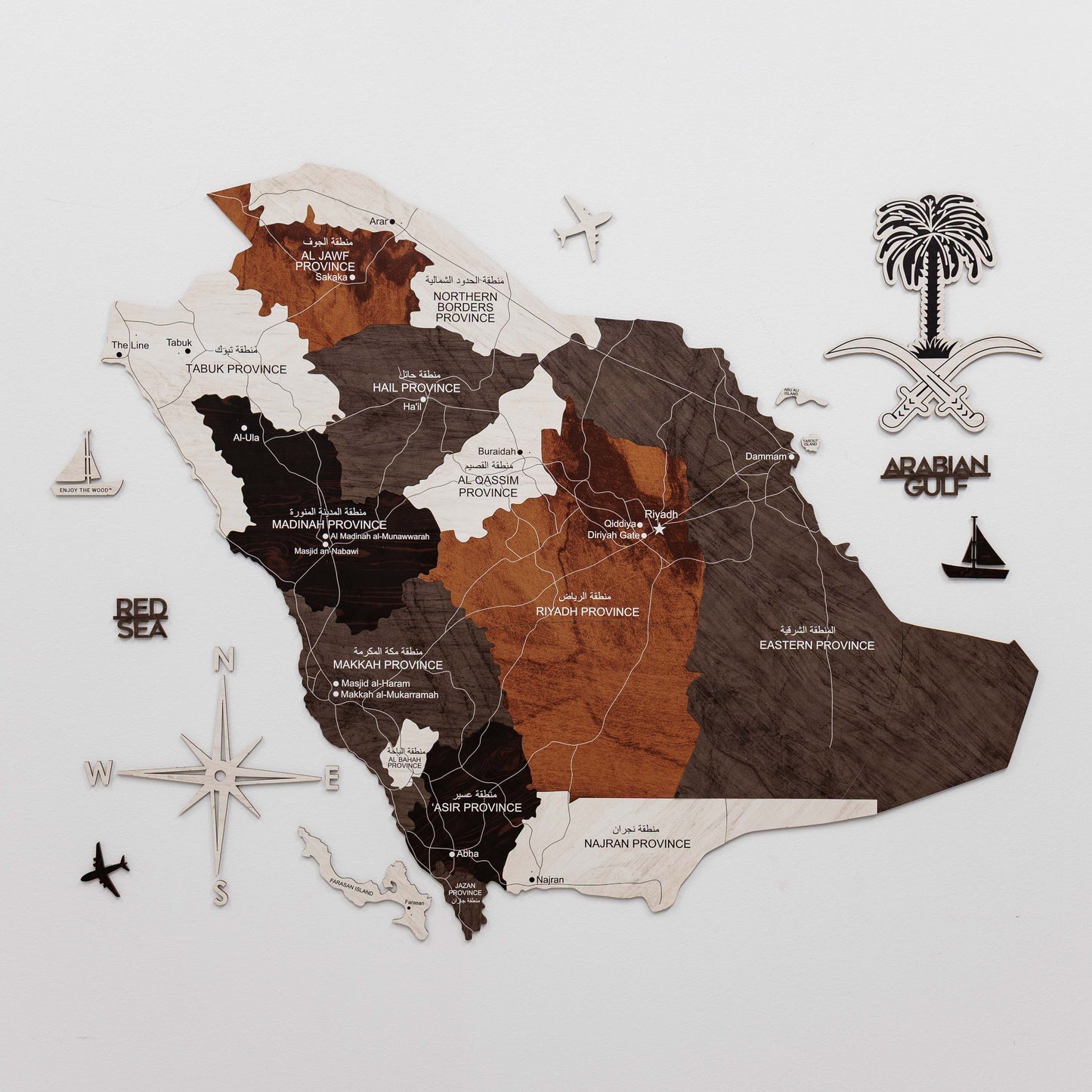 Custom 3D/2D Wooden Map - Renee Lane Company