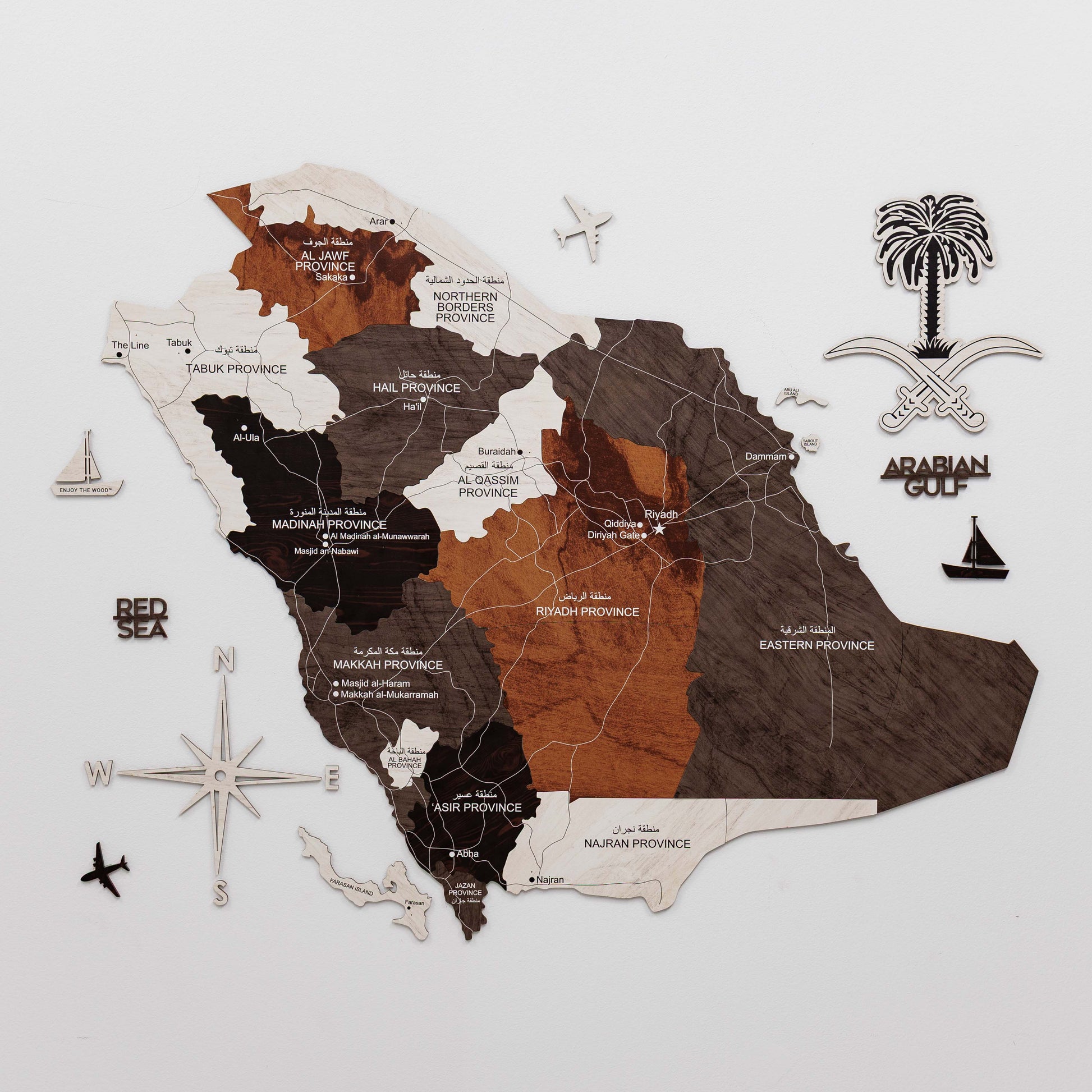 Custom 3D/2D Wooden Map - Renee Lane Company
