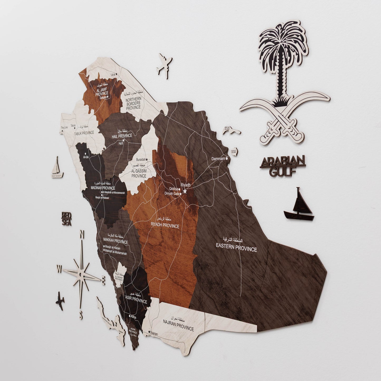 Custom 3D/2D Wooden Map - Renee Lane Company