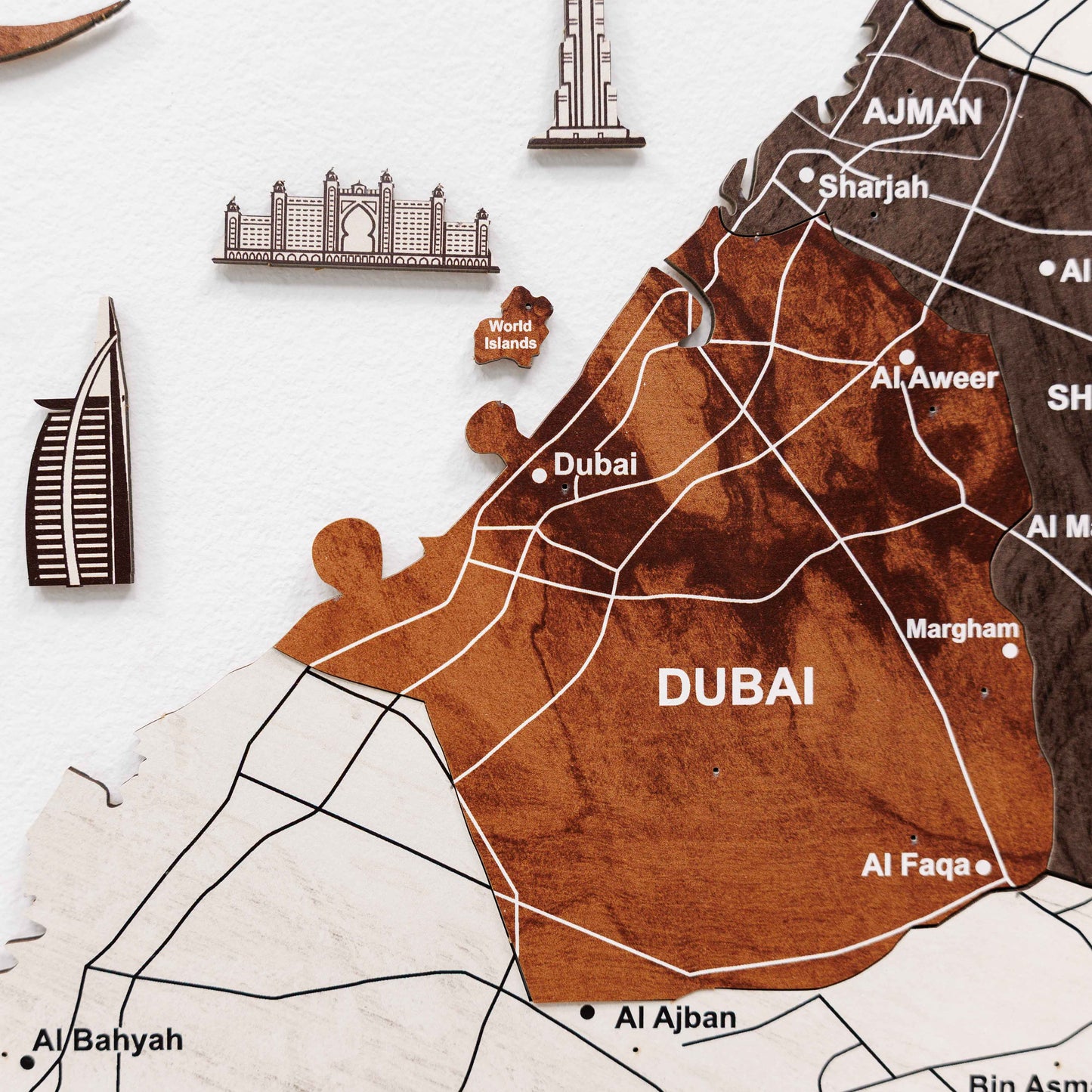 Custom 3D/2D Wooden Map - Renee Lane Company