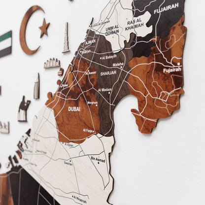 Custom 3D/2D Wooden Map - Renee Lane Company