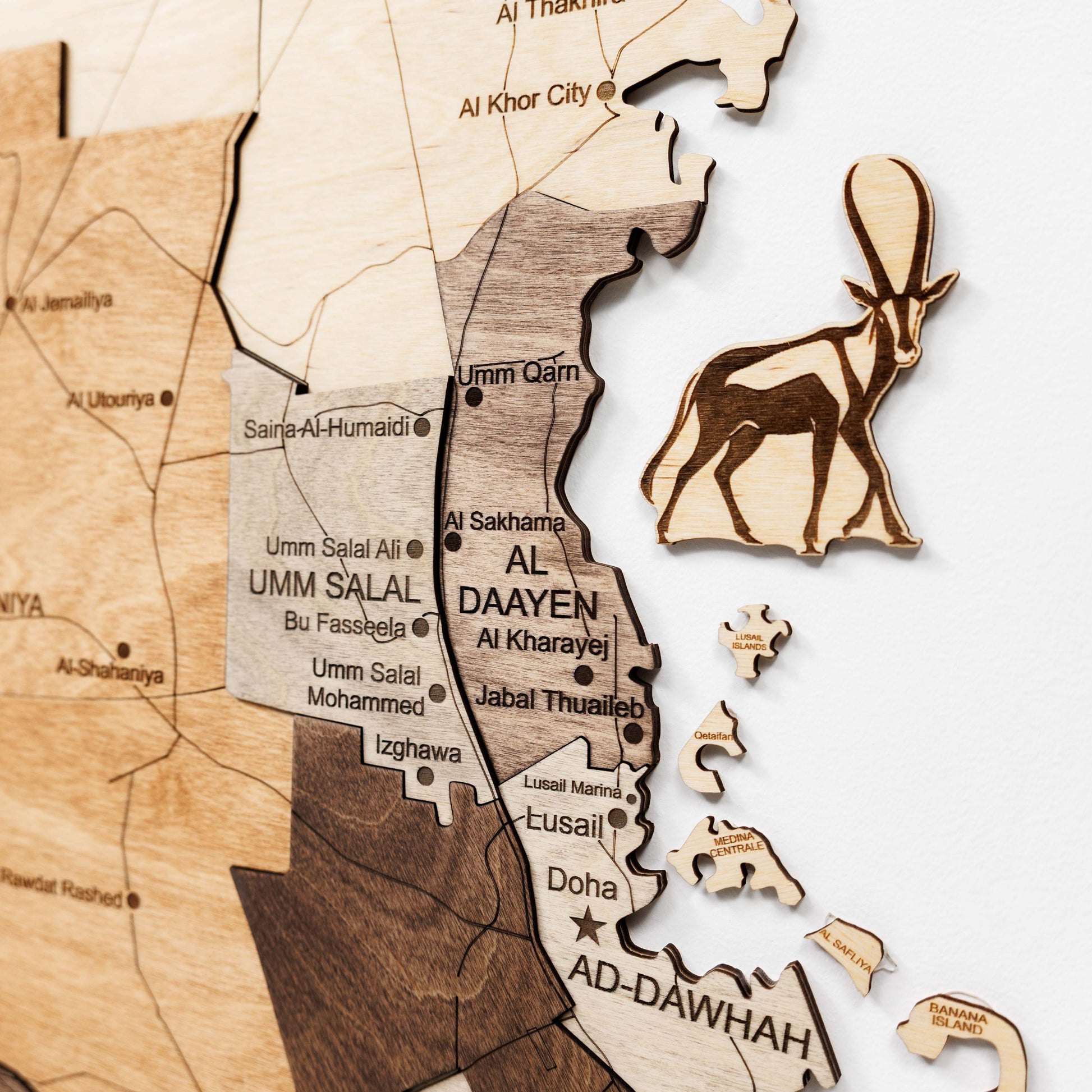 Custom 3D/2D Wooden Map - Renee Lane Company