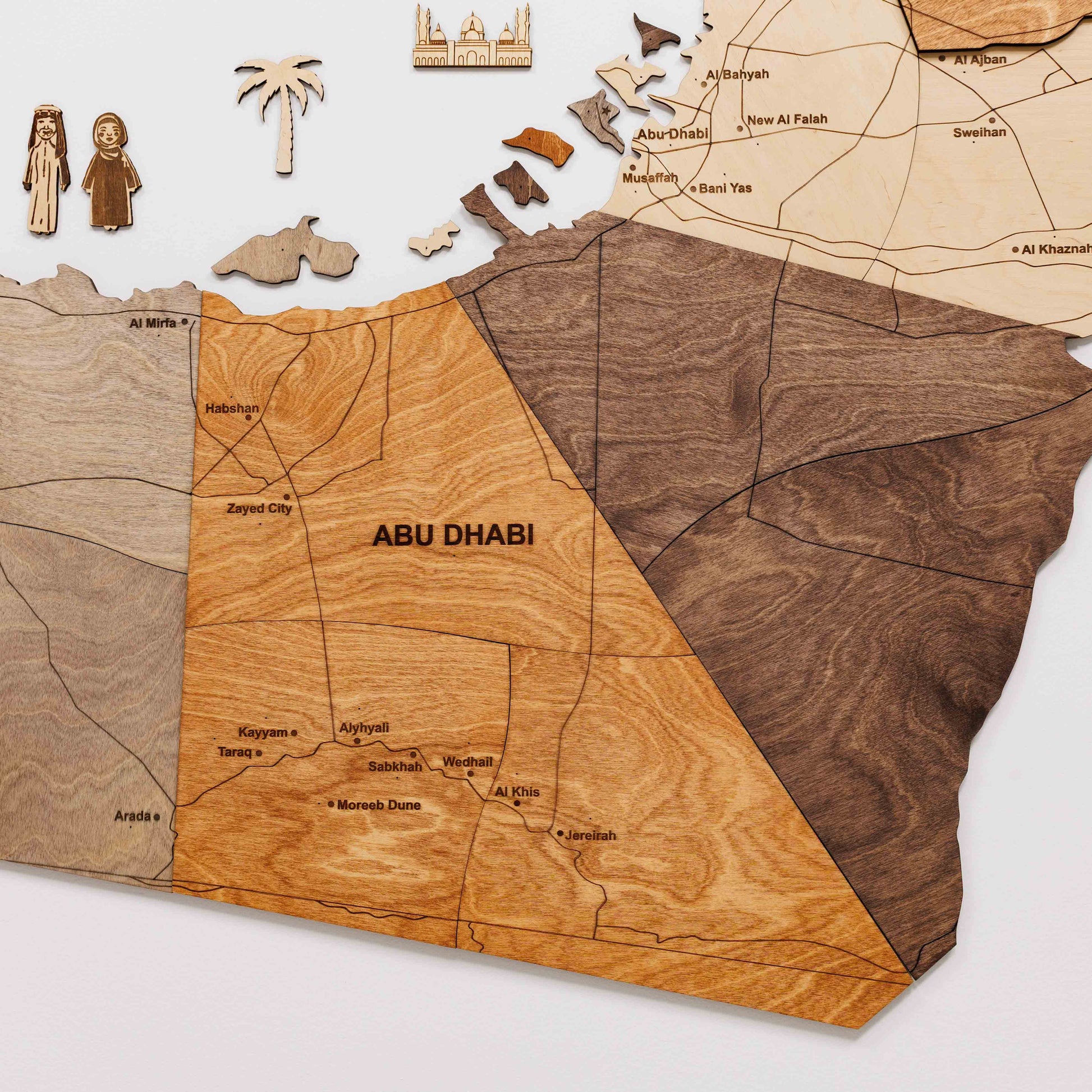 Custom 3D/2D Wooden Map - Renee Lane Company