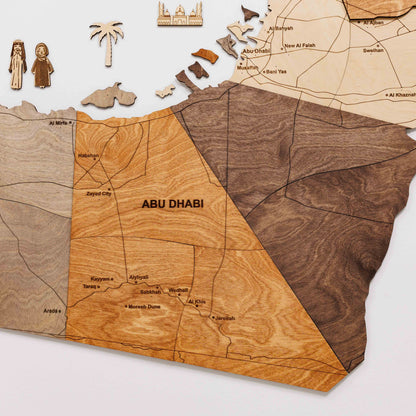 Custom 3D/2D Wooden Map - Renee Lane Company