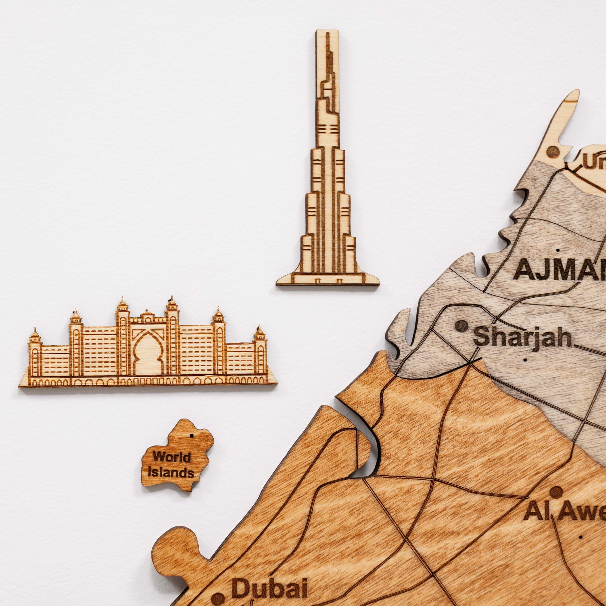 Custom 3D/2D Wooden Map - Renee Lane Company