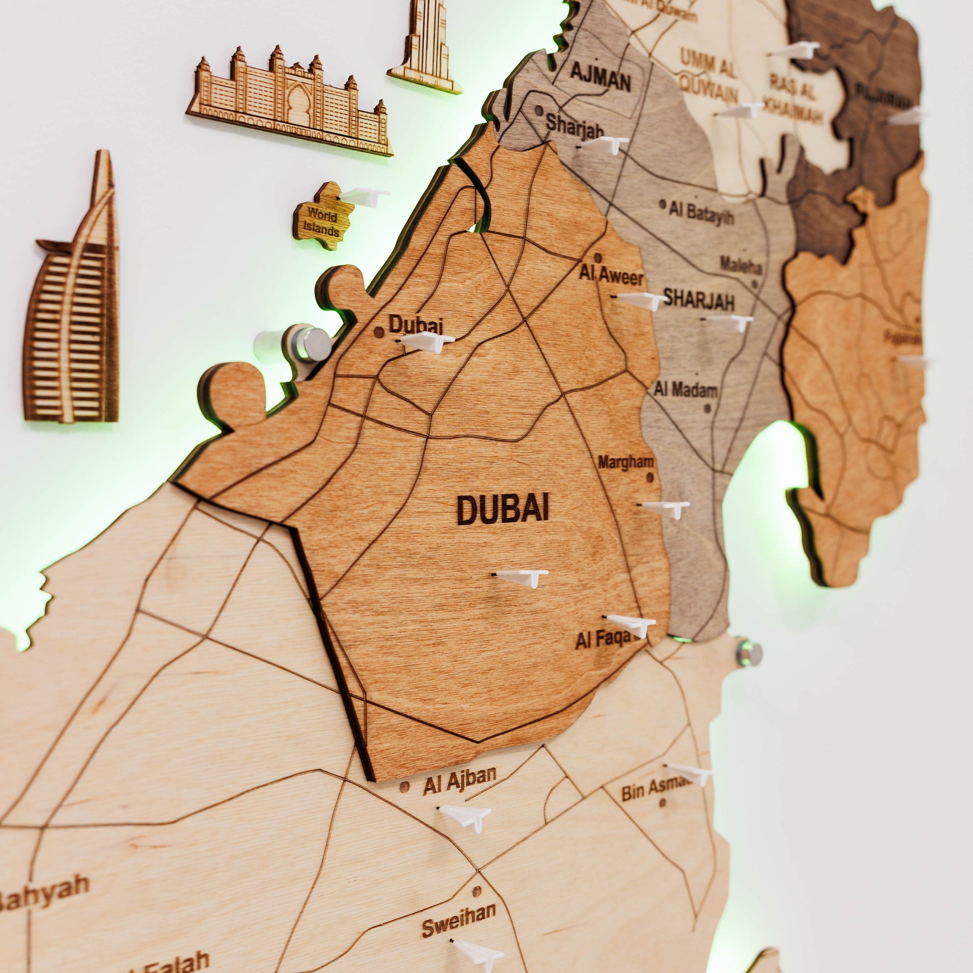 Custom 3D/2D Wooden Map - Renee Lane Company