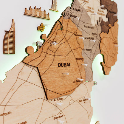 Custom 3D/2D Wooden Map - Renee Lane Company