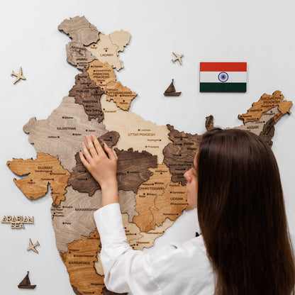 Custom 3D/2D Wooden Map - Renee Lane Company