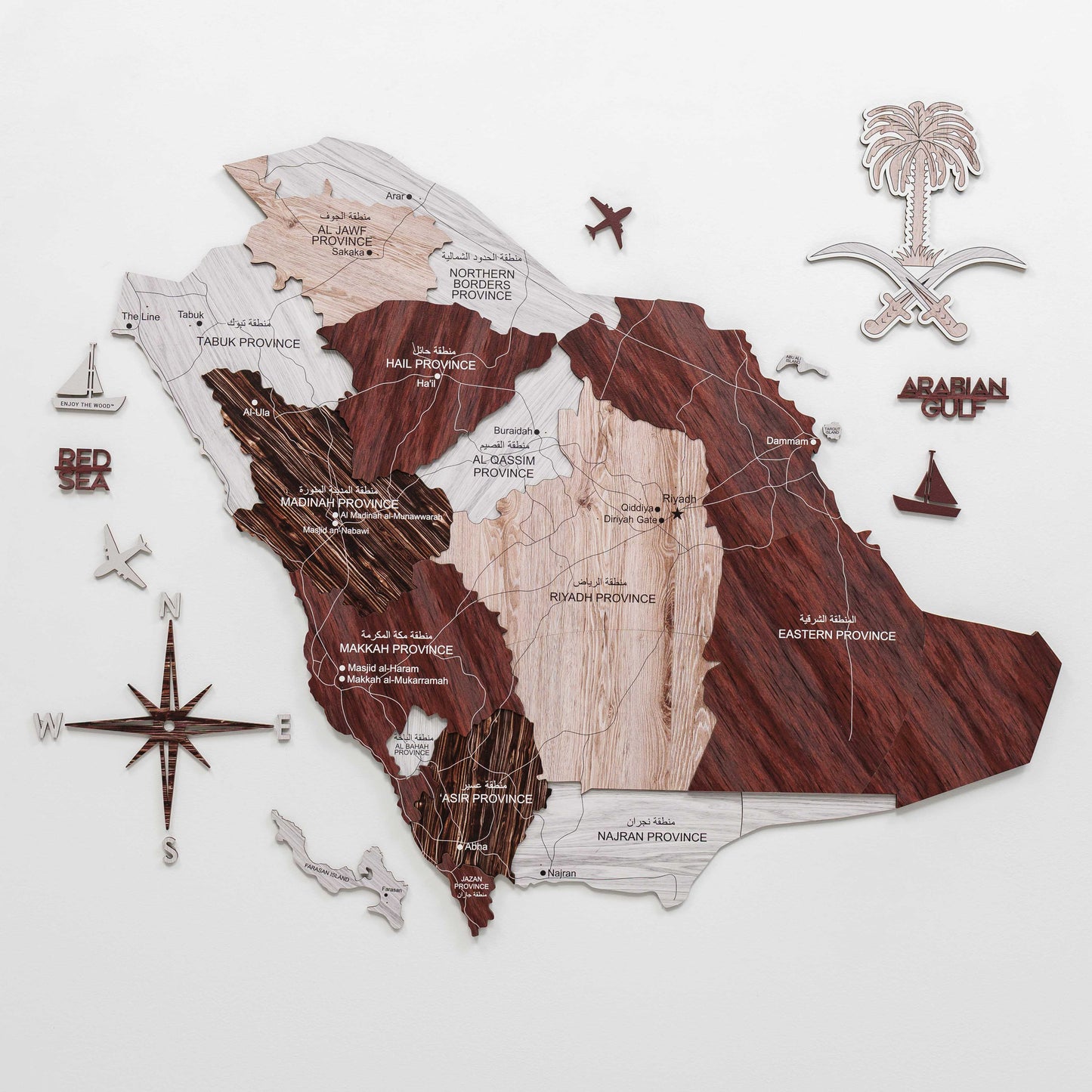 Custom 3D/2D Wooden Map - Renee Lane Company