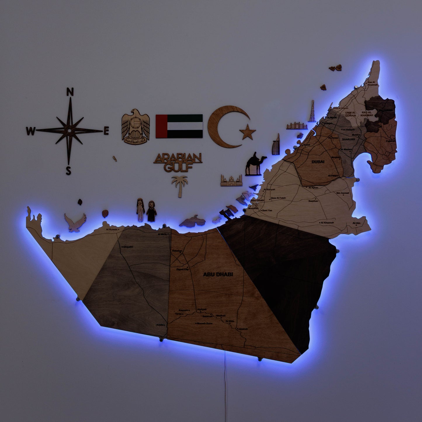 Custom 3D/2D Wooden Map - Renee Lane Company