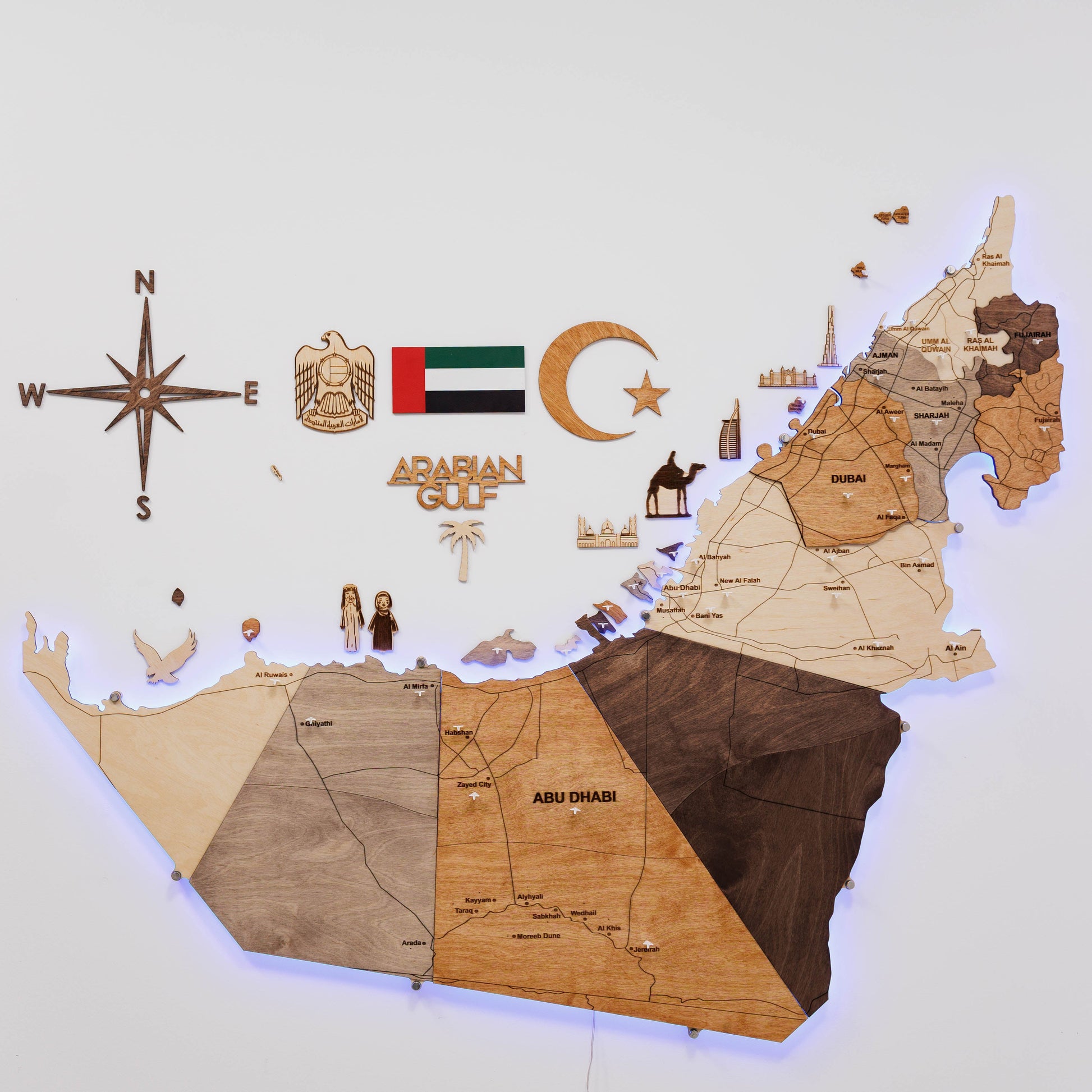 Custom 3D/2D Wooden Map - Renee Lane Company