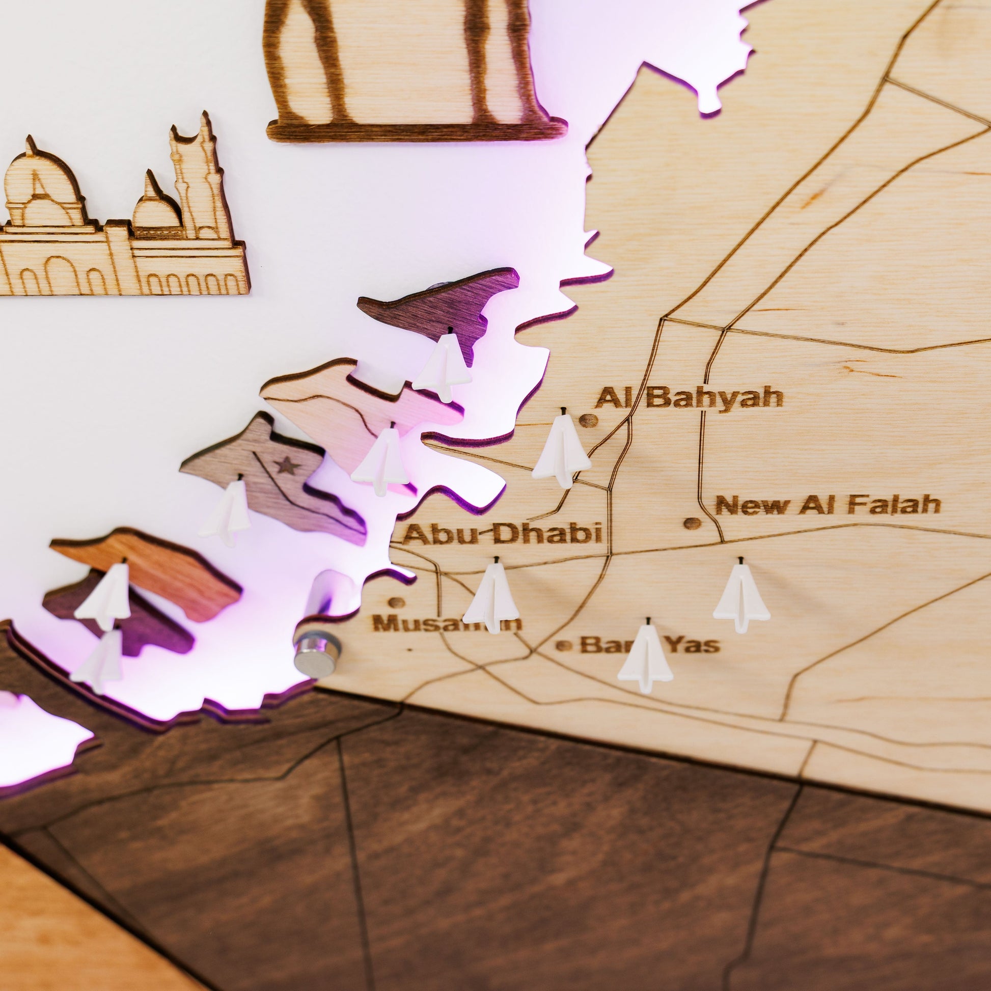 Custom 3D/2D Wooden Map - Renee Lane Company