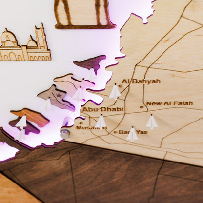 Custom 3D/2D Wooden Map - Renee Lane Company