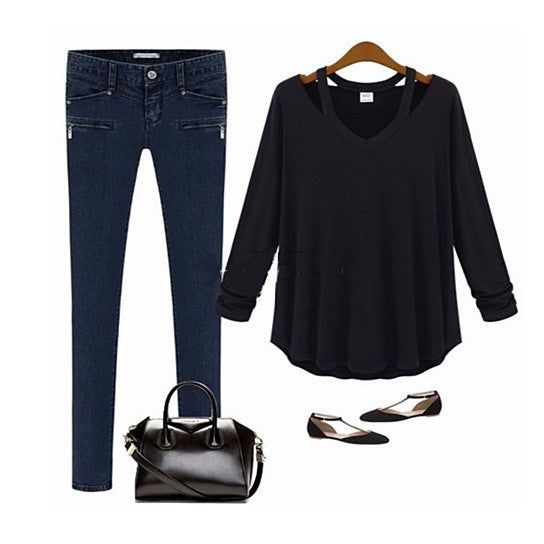 Cut Out To Lounge Top Easy Wear Long Sleeves In 6 Colors - Renee Lane Company