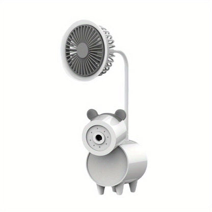 Cute Cartoon USB Fans With Pen Holder Pencil Sharpener; Rechargeable Fan For Children Business Gift - Renee Lane Company