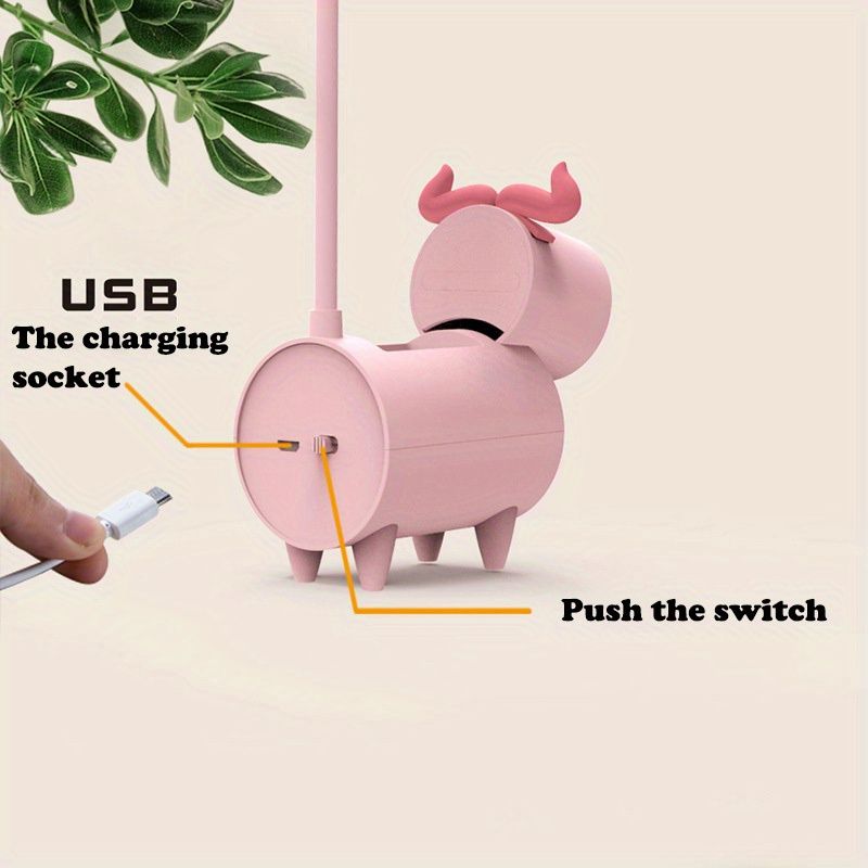 Cute Cartoon USB Fans With Pen Holder Pencil Sharpener; Rechargeable Fan For Children Business Gift - Renee Lane Company