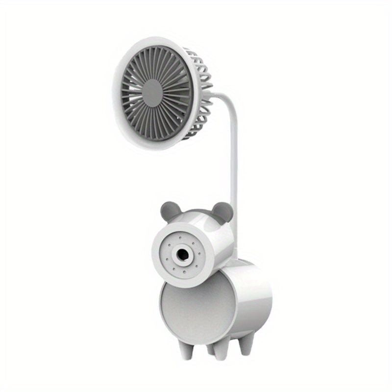Cute Cartoon USB Fans With Pen Holder Pencil Sharpener; Rechargeable Fan For Children Business Gift - Renee Lane Company