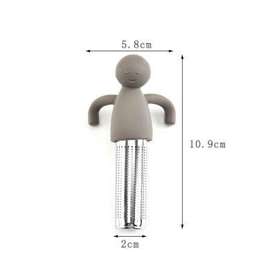 Cute Tea Infuser Man for Loose Tea Stainless Steel Man Shape Loose Leaf Tea Steeper Ball Strainer Non-Toxic Easy to Use and Clean - Renee Lane Company