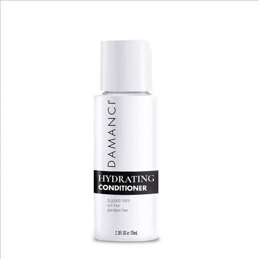 DAMANCI hydrating conditioner bottle, white plastic with cap and black label