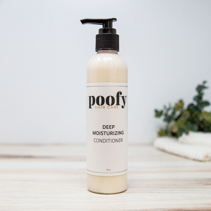 Deep Moisturizing Conditioner pump bottle, off-white with black pump and label