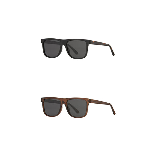 Polarized sunglasses bundle, black and brown square frames with dark lenses