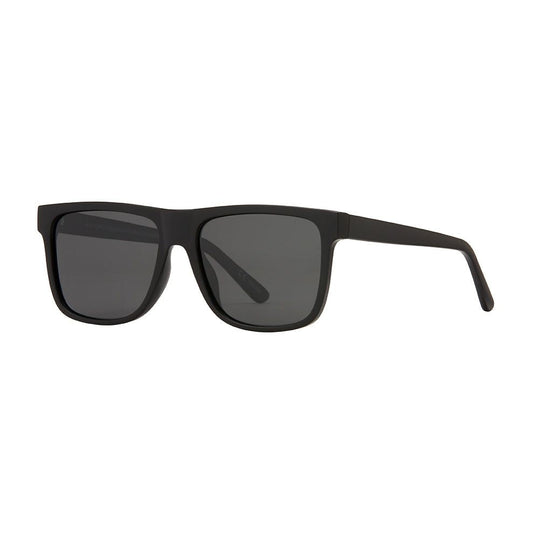 Black polarized sunglasses with square frames and dark lenses.