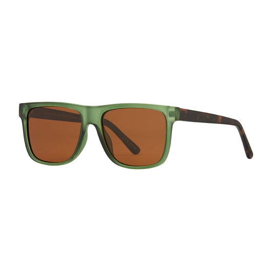 DIEGO polarized sunglasses with green frame and brown polarized lenses