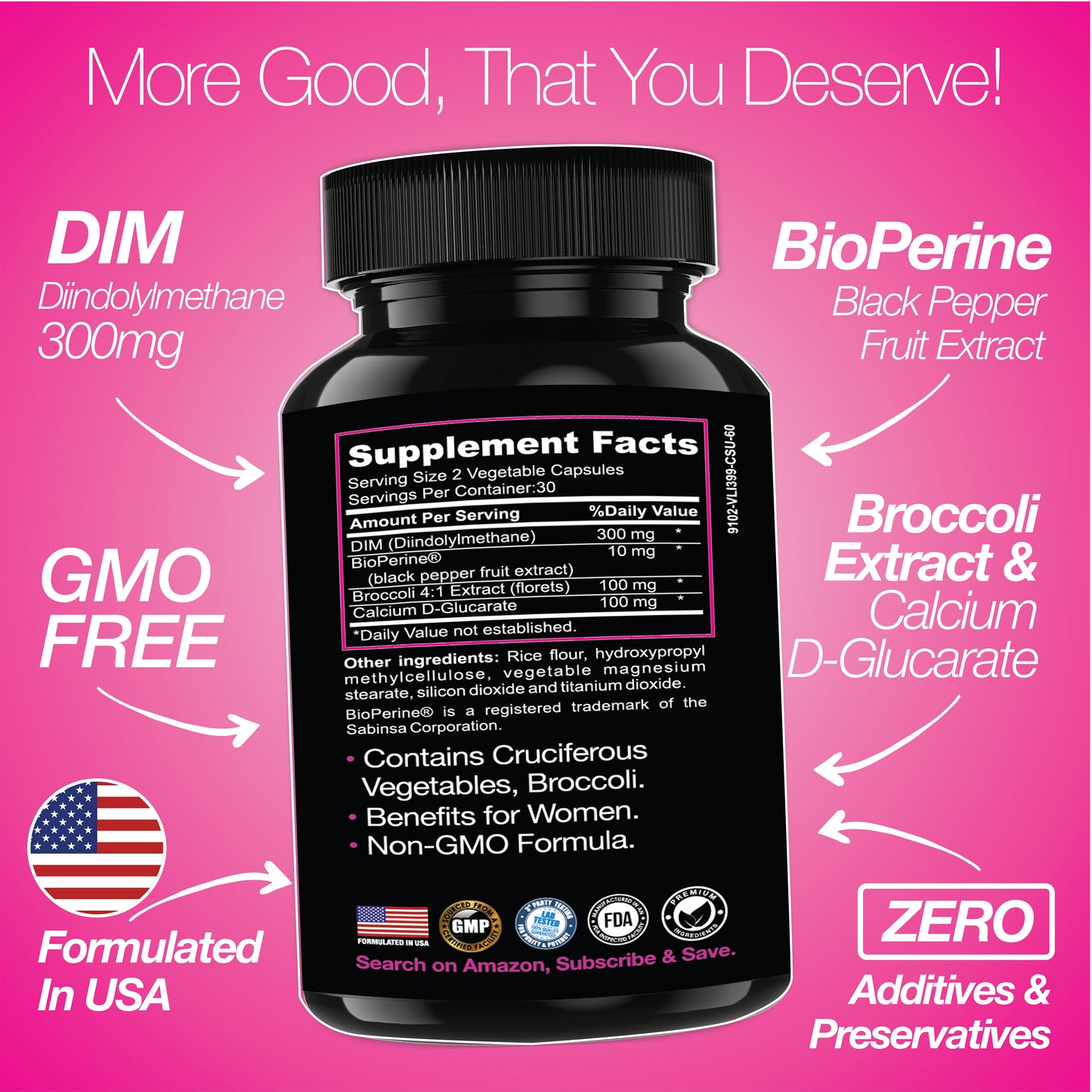 DIM Supplement 300 mg Supplements | Hormone Estrogen and Menopause Balance for Women - Renee Lane Company