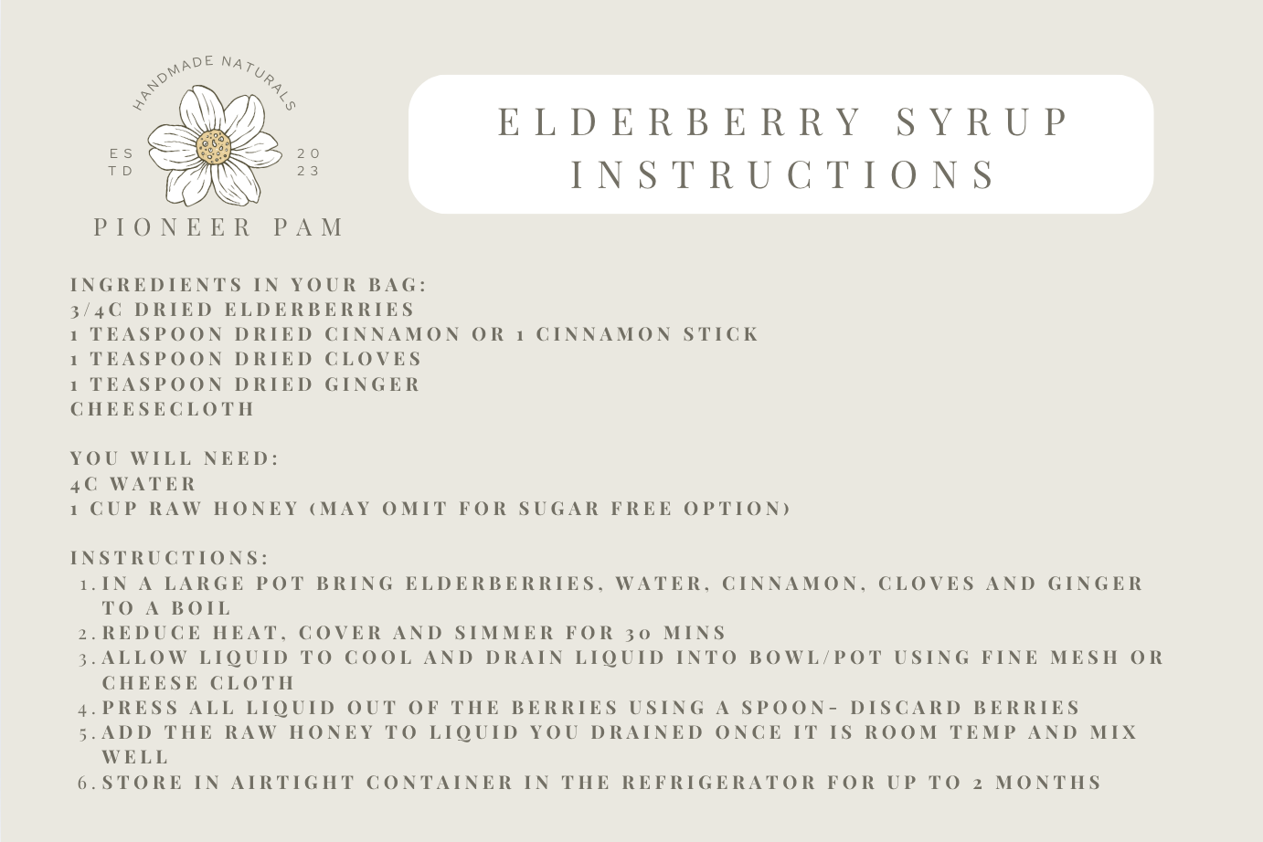 DIY Elderberry Syrup Kit - Renee Lane Company