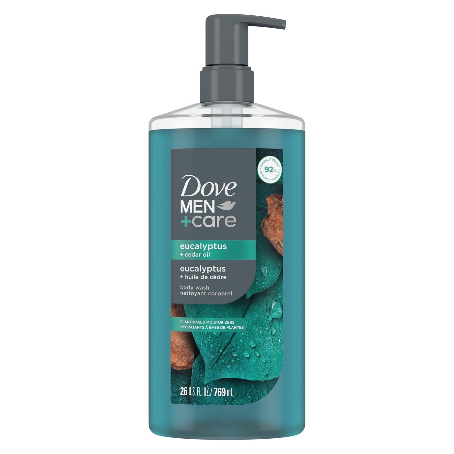 DOVE MEN + CARE Body Wash Eucalyptus + Cedar Oil to Rebuild Skin in the Shower with Plant-Based Cleansers and Moisturizers 26 oz - Renee Lane Company