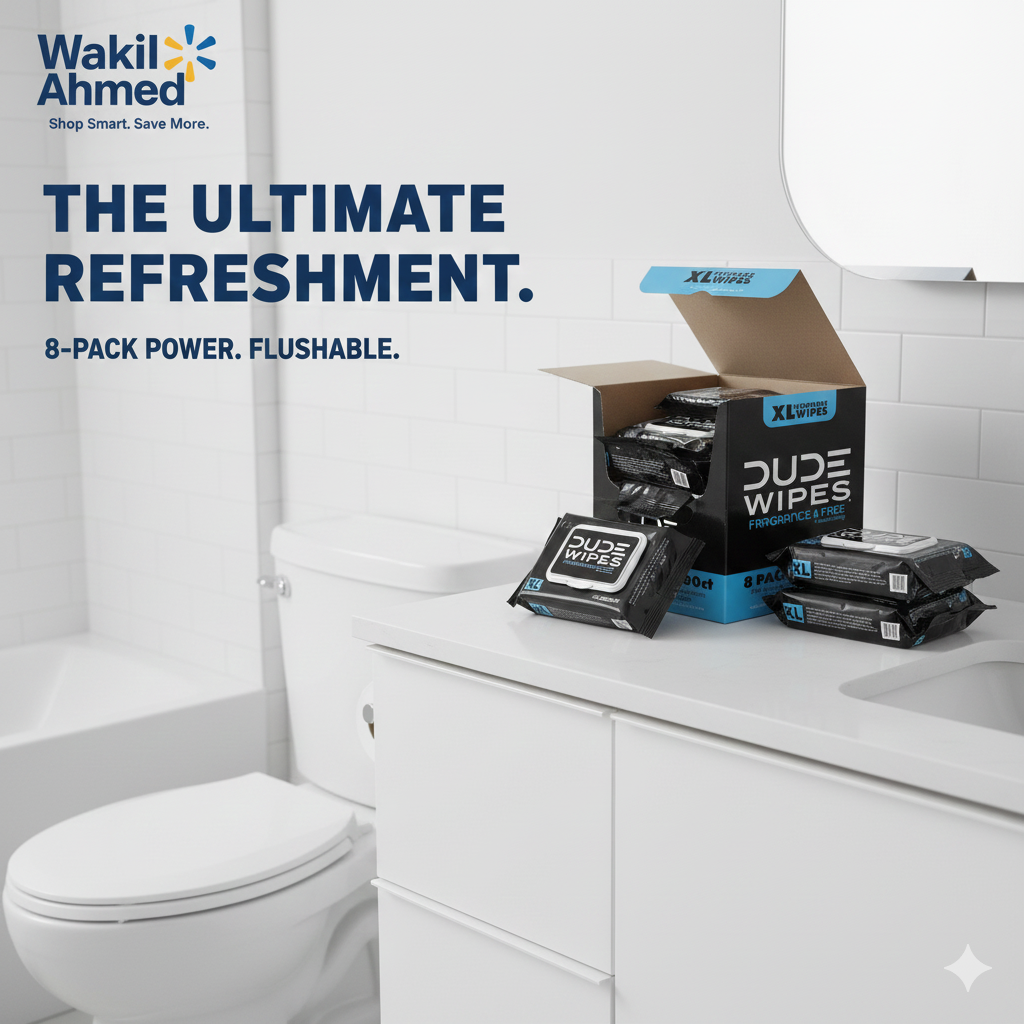 DUDE Wipes XL Flushable Wipes – Extra Large, Unscented, Septic Safe