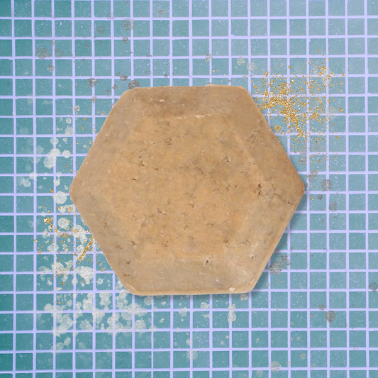 Tan hexagonal shampoo bar