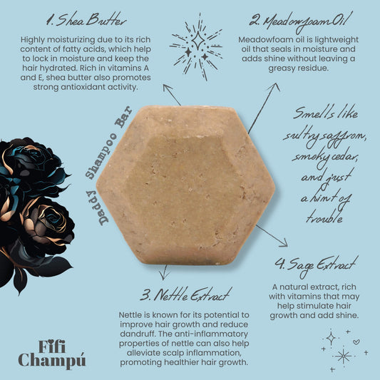 Tan hexagonal shampoo bar with visible texture