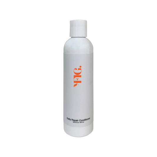 Daily Repair conditioner bottle, white plastic with white cap and orange logo