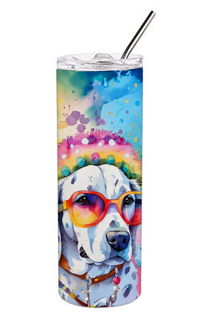 Dalmatian Hippie Dawg Stainless Steel Skinny Tumbler Vacuum Double Walled Reusable Insulated Tumbler Travel Cup for Coffee Cocktails Gift with Lid, 20 oz - Renee Lane Company