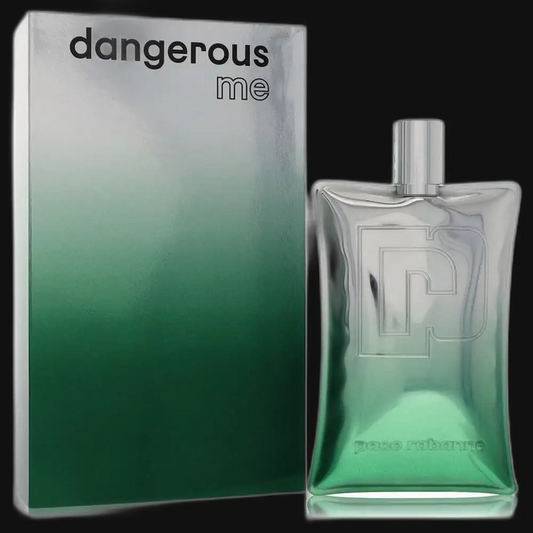 Unisex eau de toilette bottle and box, green gradient glass with silver cap