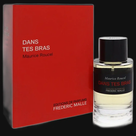 Unisex fragrance set: red box and clear glass bottle with black cap