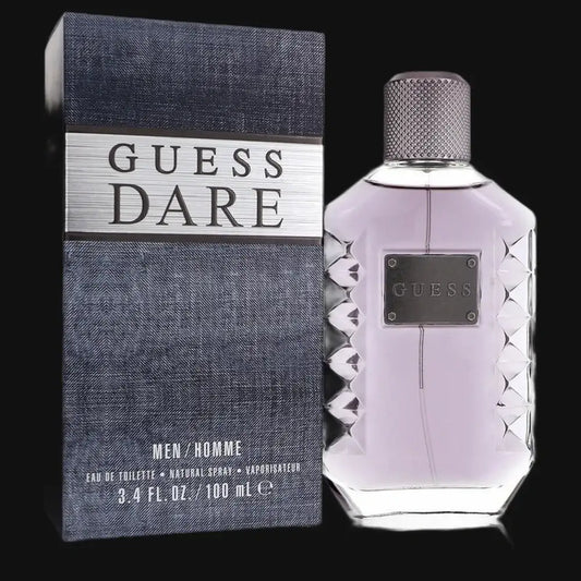 Men's cologne bottle with light purple liquid, silver textured cap and faceted sides