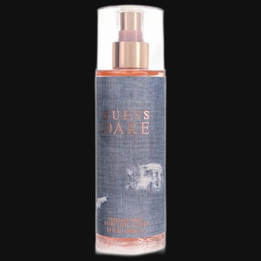 Women's Dare by Guess perfume bottle with spray top and denim blue label