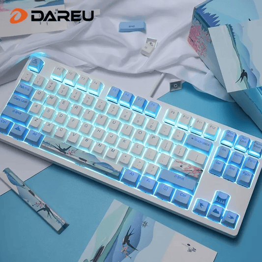 Dareu A87 Spring Swallow Theme 87 Keys Compact Layout Mechanical Gaming Keyboard;  Cherry MX Switch;  PBT Keycaps - Renee Lane Company