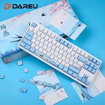 Dareu A87 Spring Swallow Theme 87 Keys Compact Layout Mechanical Gaming Keyboard;  Cherry MX Switch;  PBT Keycaps - Renee Lane Company