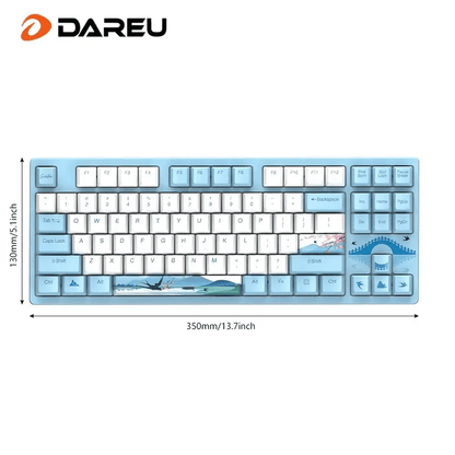Dareu A87 Spring Swallow Theme 87 Keys Compact Layout Mechanical Gaming Keyboard;  Cherry MX Switch;  PBT Keycaps - Renee Lane Company